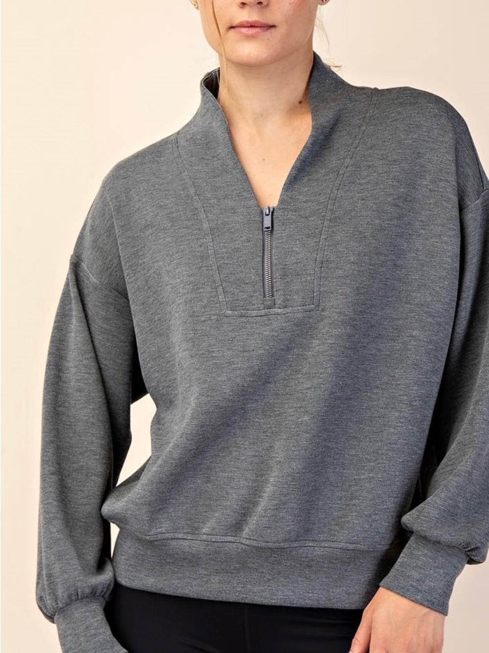 Modal Poly Span Scuba Luxe V-neck Jacket